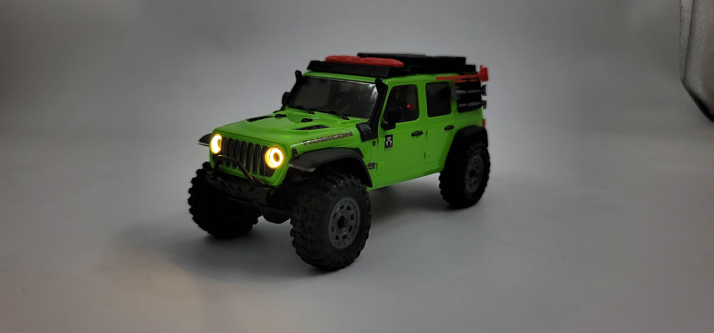 Hobby Details SCX30 Wrangler LED Round Light Bar, LED Straight Light Bar, Angel Eye Light, LED Bumper Light, Spare Tire LED Light, Rock Lights Bar, A Pillar Spot Lights
