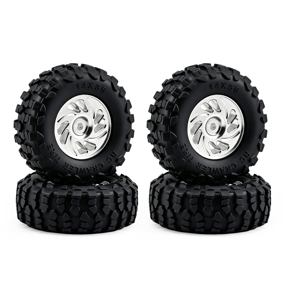 HobbyDetails 0.7" 14X35mm Tire ＆ Wheel for SCX30 Cars, Tacoma Bronze Cars, 4pcs/set