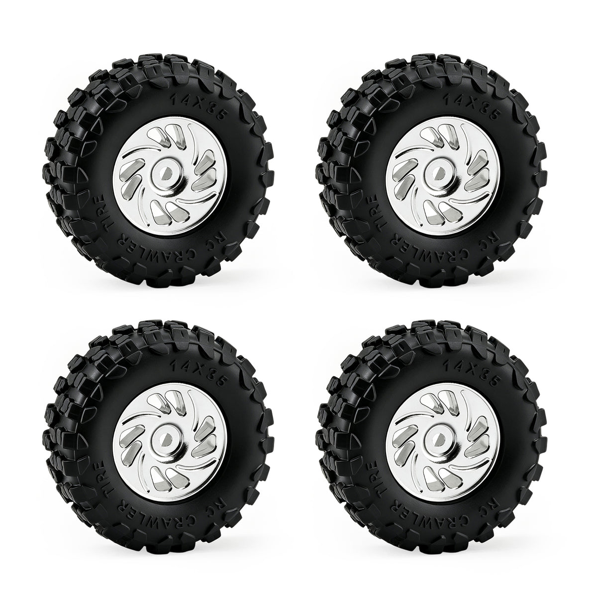 HobbyDetails 0.7" 14X35mm Tire ＆ Wheel for SCX30 Cars, Tacoma Bronze Cars, 4pcs/set