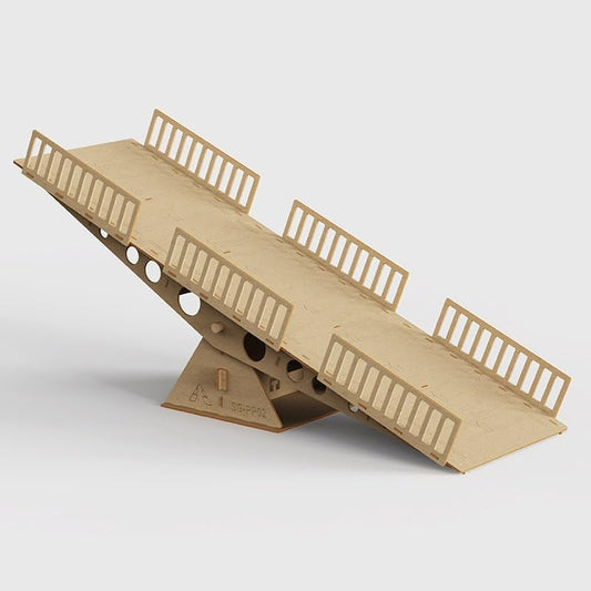 HobbyDetails Wooden RC Crawler Bridge and Runway Set, Off-Road Obstacle Course for Axial SCX30