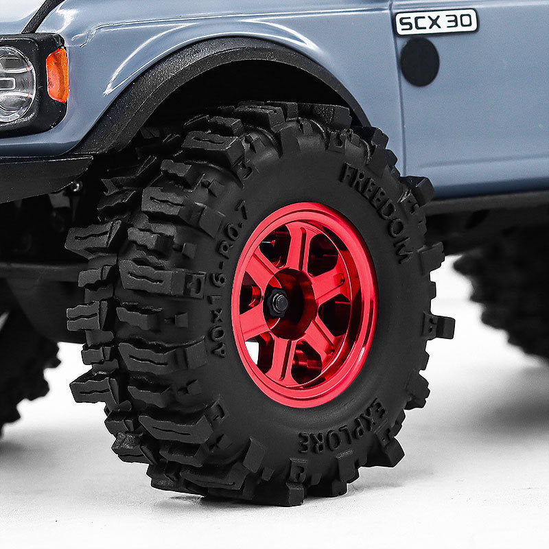 Hobby Details Aluminum 0.7" Beadlock Wheel 11x21mm for SCX30 Cars 4pcs/set