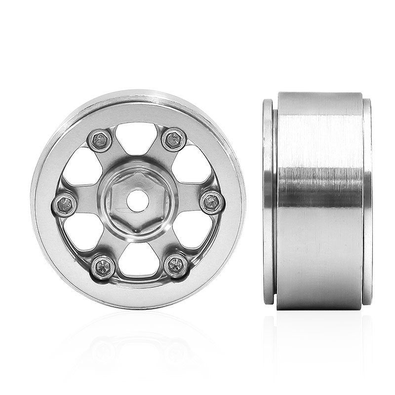 Hobby Details Aluminum 0.7" Beadlock Wheel 11x21mm for SCX30 Cars 4pcs/set
