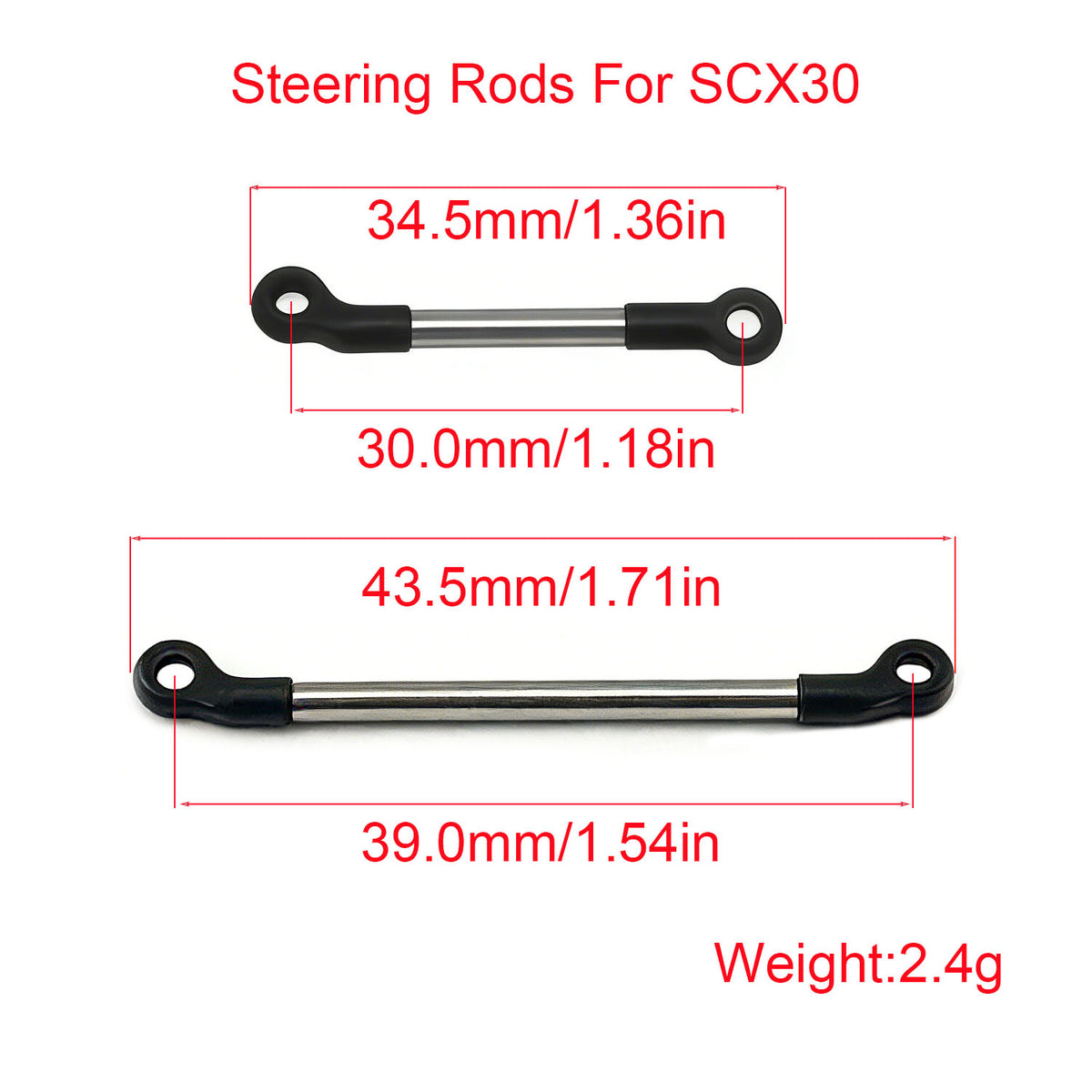 Hobbydetails Stainless Steel Chassis Links Steel Steering Links  For SCX30 Tacoma