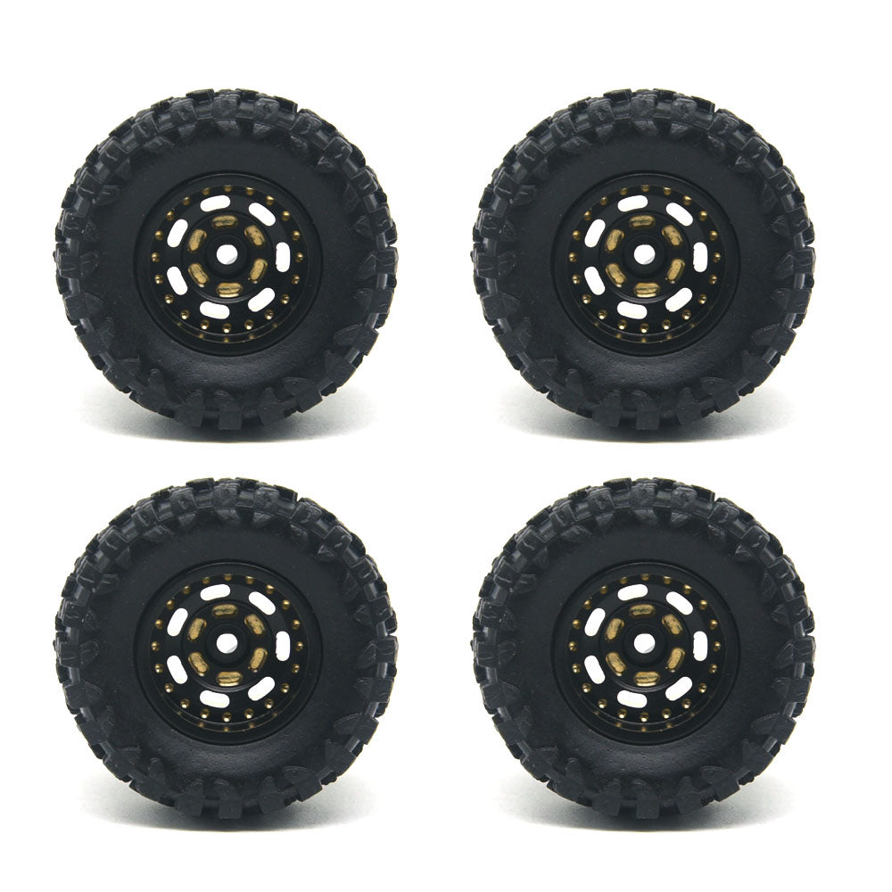 Hobby Details Brass 0.7" Wheel and Tire for SCX30 Cars Upgrade Parts 4pcs/set
